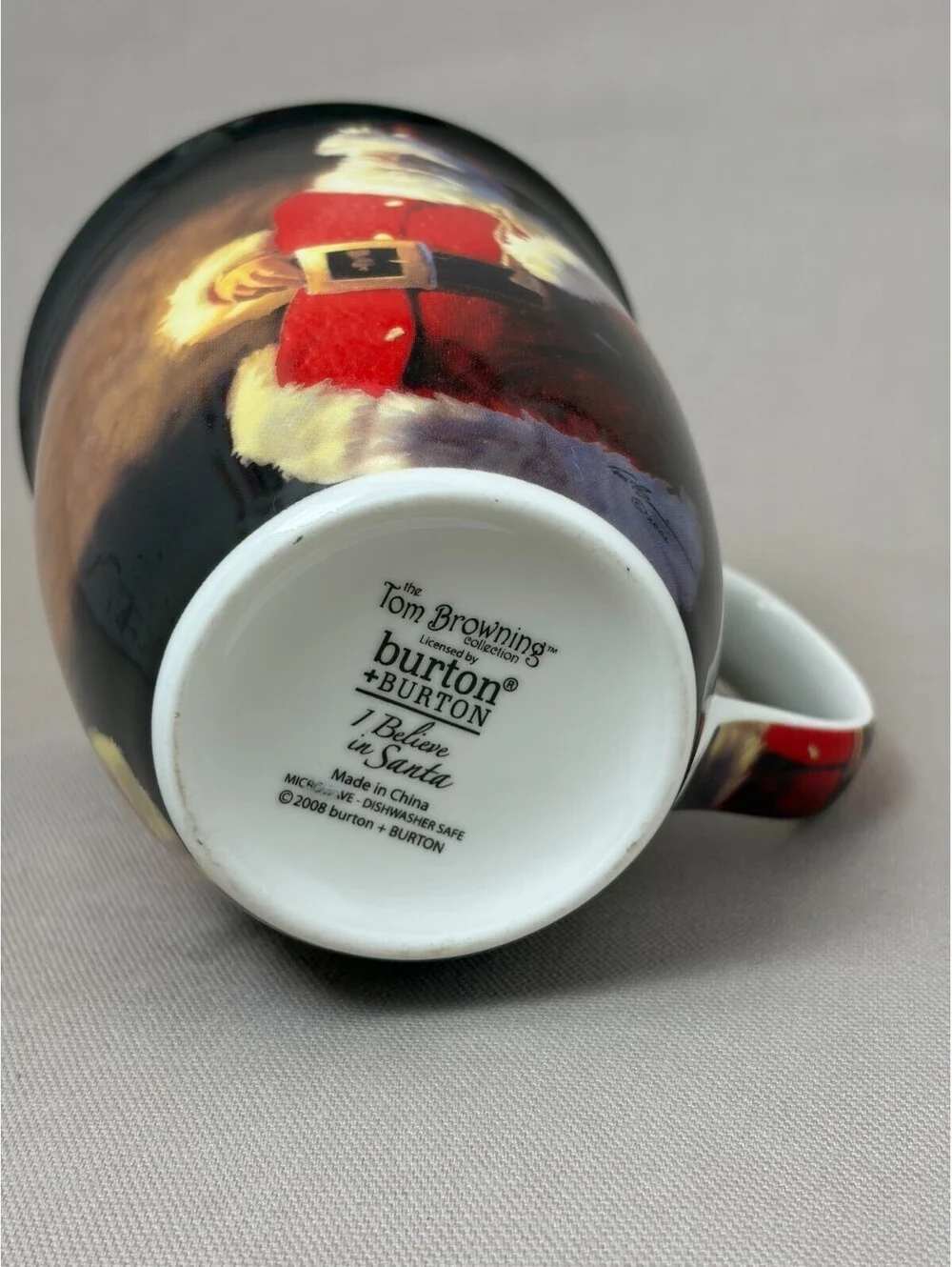 Burton Burton Tom Browning I Believe in Santa Coffee Mug Christmas Cup 14 oz